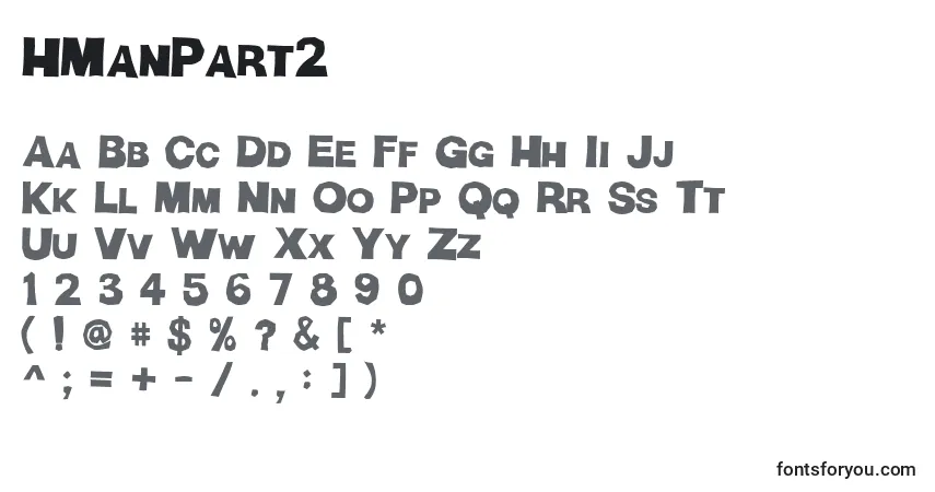 Czcionka HManPart2 – alfabet, cyfry, specjalne znaki