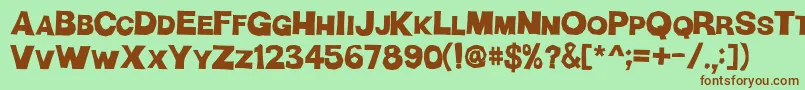 HManPart2 Font – Brown Fonts on Green Background