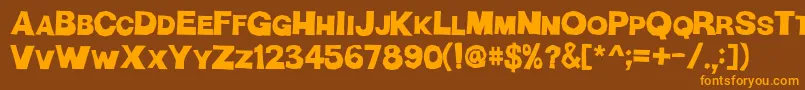 HManPart2-Schriftart – Orangefarbene Schriften auf braunem Hintergrund