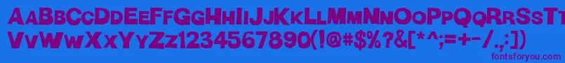 HManPart2 Font – Purple Fonts on Blue Background