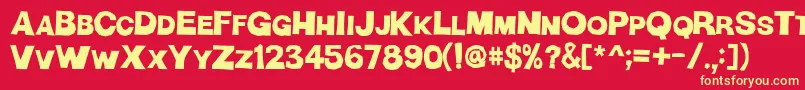 HManPart2 Font – Yellow Fonts on Red Background