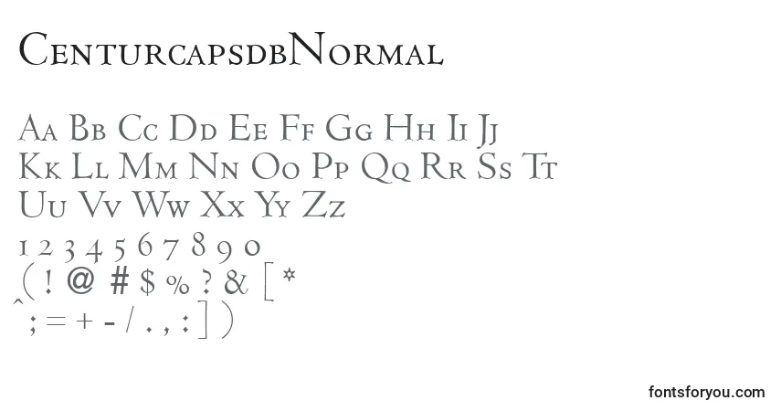 A fonte CenturcapsdbNormal – alfabeto, números, caracteres especiais