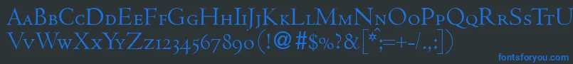 CenturcapsdbNormal Font – Blue Fonts on Black Background