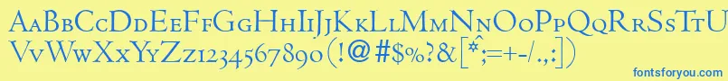 CenturcapsdbNormal Font – Blue Fonts on Yellow Background