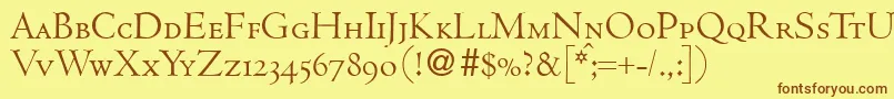 CenturcapsdbNormal Font – Brown Fonts on Yellow Background