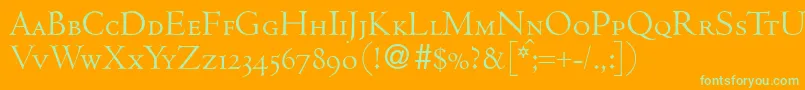 CenturcapsdbNormal Font – Green Fonts on Orange Background