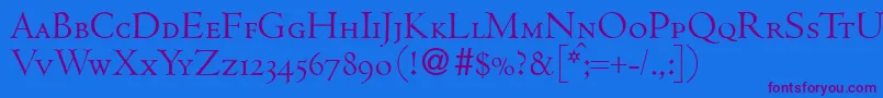 CenturcapsdbNormal Font – Purple Fonts on Blue Background