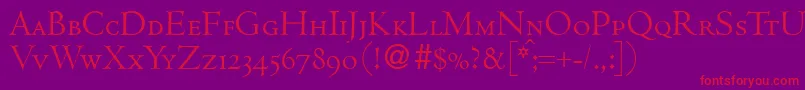 フォントCenturcapsdbNormal – 紫の背景に赤い文字