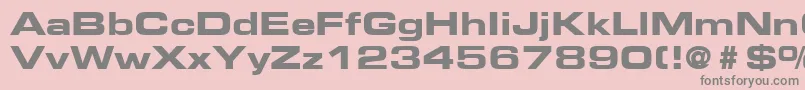 フォントPfeurosetBoldUnicode – ピンクの背景に灰色の文字