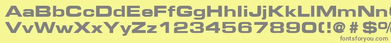 フォントPfeurosetBoldUnicode – 黄色の背景に灰色の文字