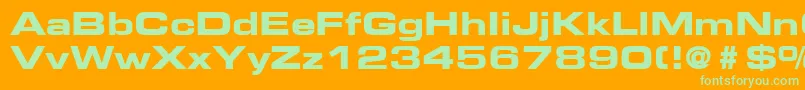 PfeurosetBoldUnicode Font – Green Fonts on Orange Background