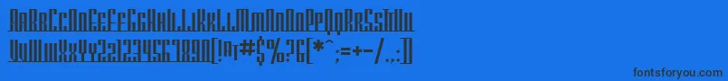 Шрифт SfAmericanaDreamsScUpright – чёрные шрифты на синем фоне