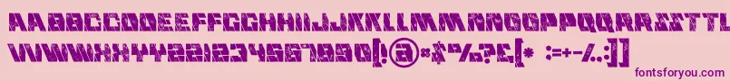 Mechagrunge-fontti – violetit fontit vaaleanpunaisella taustalla