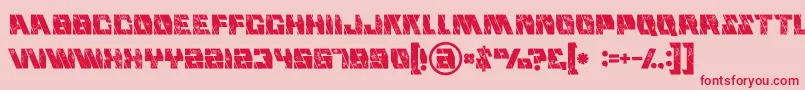 フォントMechagrunge – ピンクの背景に赤い文字