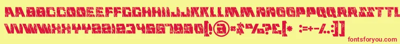 Mechagrunge Font – Red Fonts on Yellow Background