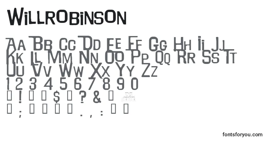 Шрифт Willrobinson – алфавит, цифры, специальные символы