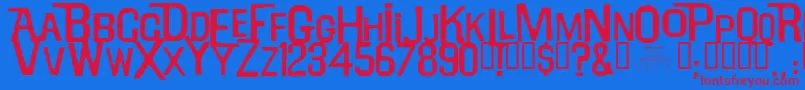 フォントWillrobinson – 赤い文字の青い背景
