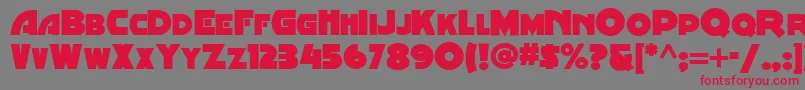 Minstrel-Schriftart – Rote Schriften auf grauem Hintergrund