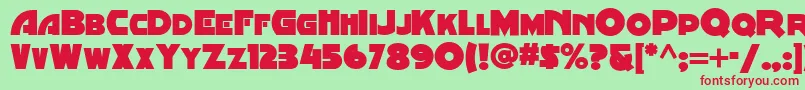 Minstrel Font – Red Fonts on Green Background