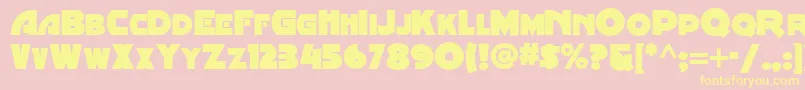 Minstrel Font – Yellow Fonts on Pink Background