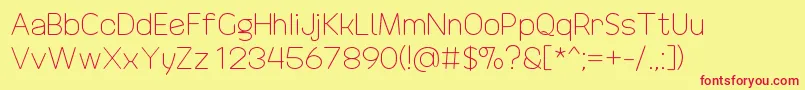 DrakoheartRevofitLight Font – Red Fonts on Yellow Background