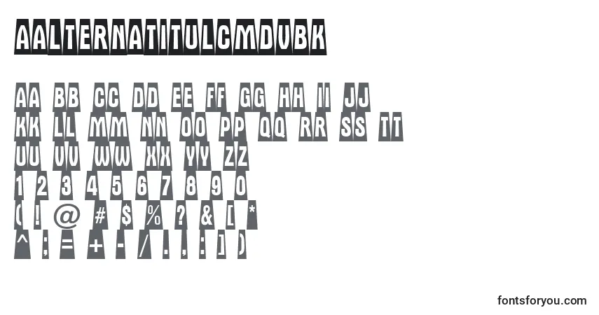 Czcionka AAlternatitulcmdvbk – alfabet, cyfry, specjalne znaki