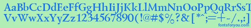 LazurskyBold-Schriftart – Blaue Schriften auf grünem Hintergrund