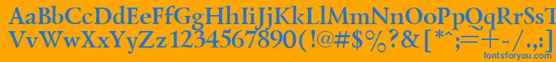 フォントLazurskyBold – オレンジの背景に青い文字