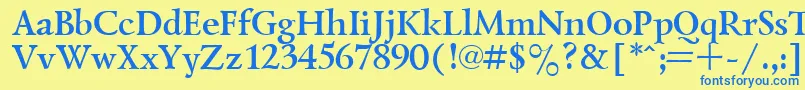 LazurskyBold Font – Blue Fonts on Yellow Background