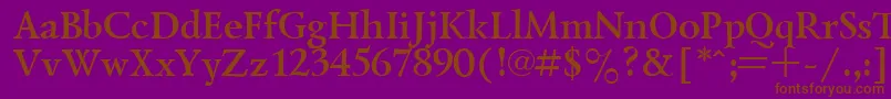 フォントLazurskyBold – 紫色の背景に茶色のフォント