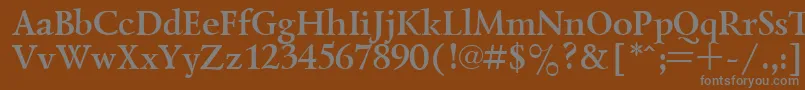 LazurskyBold-fontti – harmaat kirjasimet ruskealla taustalla