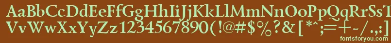 LazurskyBold-fontti – vihreät fontit ruskealla taustalla