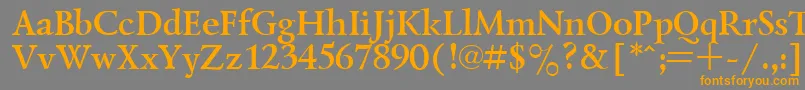 フォントLazurskyBold – オレンジの文字は灰色の背景にあります。