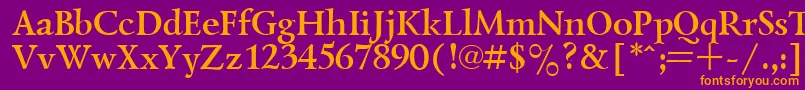 フォントLazurskyBold – 紫色の背景にオレンジのフォント