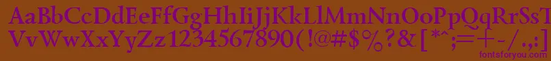 LazurskyBold Font – Purple Fonts on Brown Background