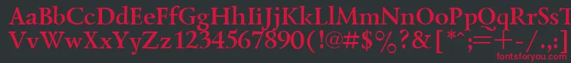 フォントLazurskyBold – 黒い背景に赤い文字