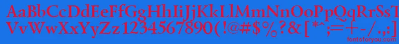 Czcionka LazurskyBold – czerwone czcionki na niebieskim tle