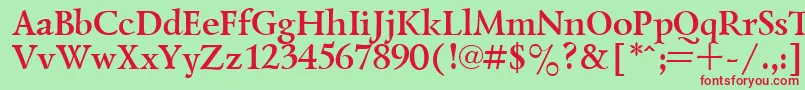 フォントLazurskyBold – 赤い文字の緑の背景