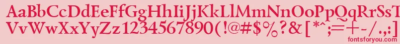 フォントLazurskyBold – ピンクの背景に赤い文字