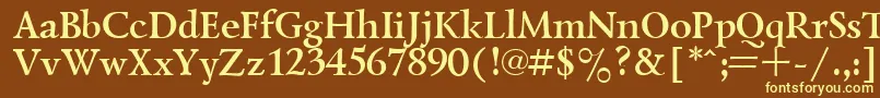 Шрифт LazurskyBold – жёлтые шрифты на коричневом фоне