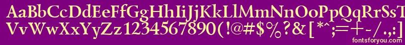 フォントLazurskyBold – 紫の背景に黄色のフォント