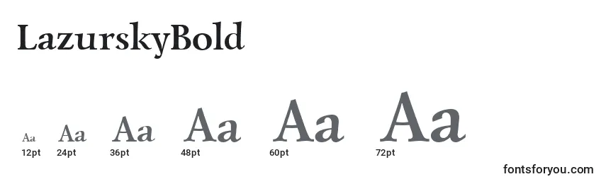 Размеры шрифта LazurskyBold
