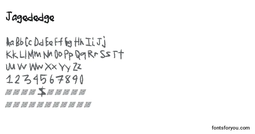 Шрифт Jagededge – алфавит, цифры, специальные символы