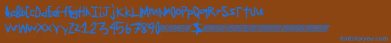 Jagededge Font – Blue Fonts on Brown Background
