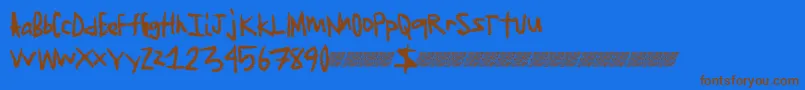 Jagededge Font – Brown Fonts on Blue Background