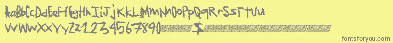 Jagededge-Schriftart – Graue Schriften auf gelbem Hintergrund