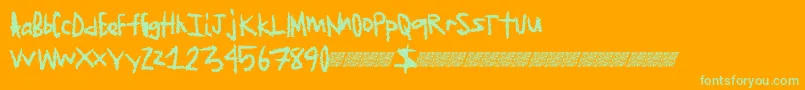 Jagededge Font – Green Fonts on Orange Background