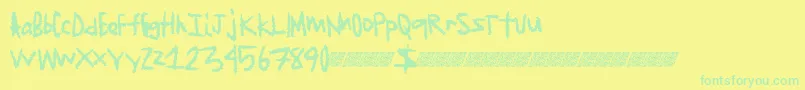 Jagededge Font – Green Fonts on Yellow Background