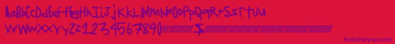 Jagededge Font – Purple Fonts on Red Background