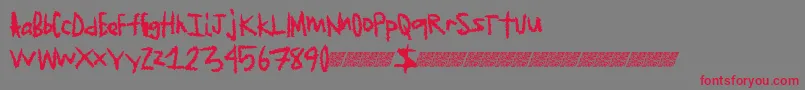Jagededge-Schriftart – Rote Schriften auf grauem Hintergrund